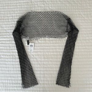 windsor black mesh top